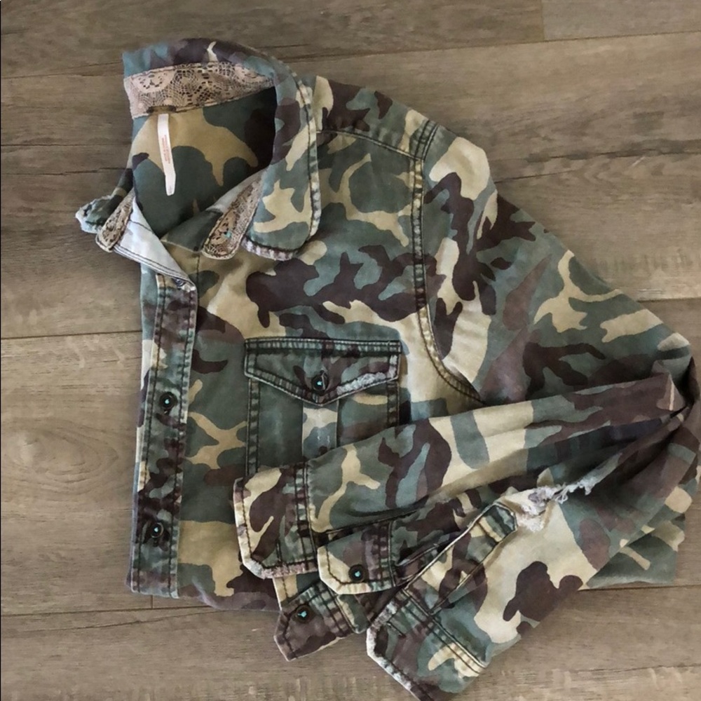 Free People Camo Army shirt